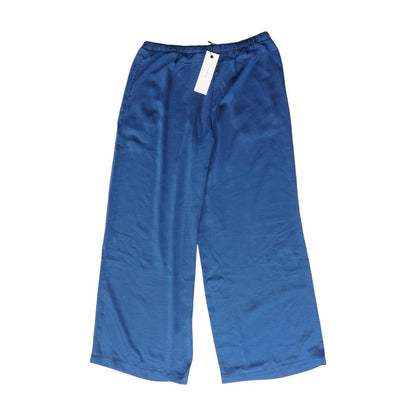 Blue Solid Dress Pants