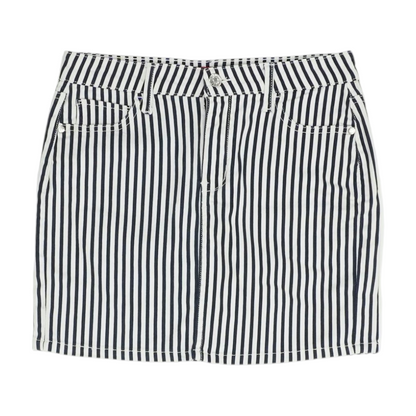 Navy Striped Mini Skirt