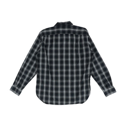 Black Plaid Long Sleeve Button Down