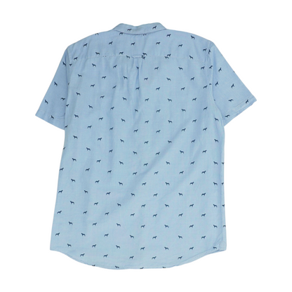 Blue Print Short Sleeve Button Down