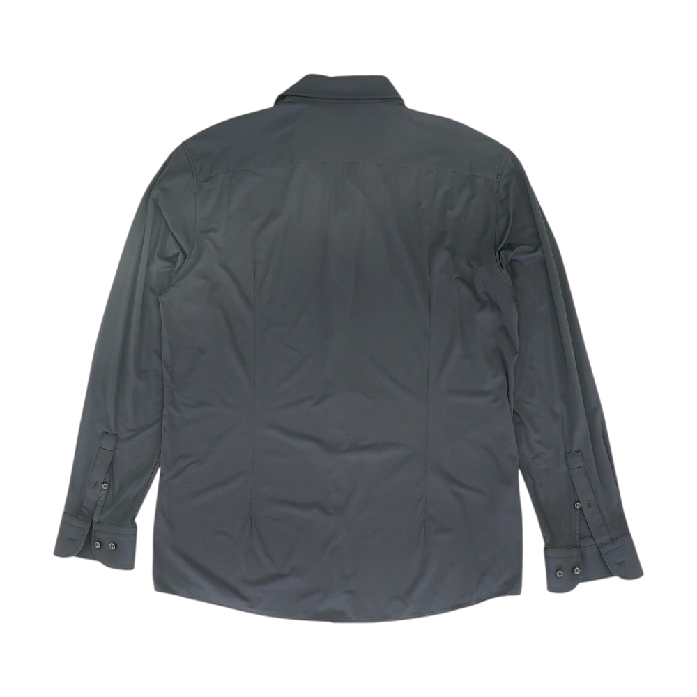 Black Solid Long Sleeve Button Down