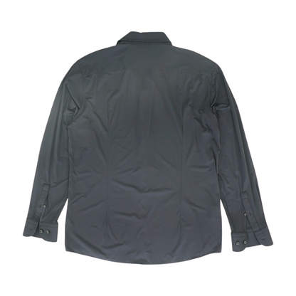 Black Solid Long Sleeve Button Down