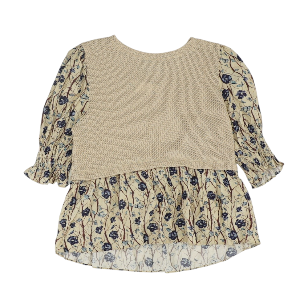 Tan Floral Blouse