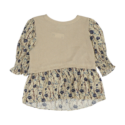 Tan Floral Blouse