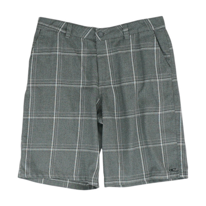 Gray Plaid Chino Shorts