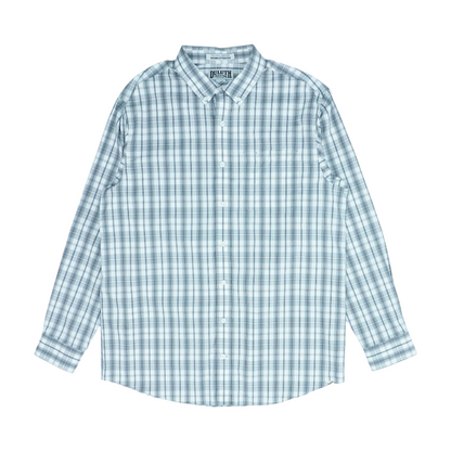 Gray Tall Plaid Long Sleeve Button Down
