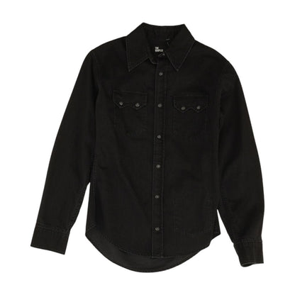 Black Solid Button Down