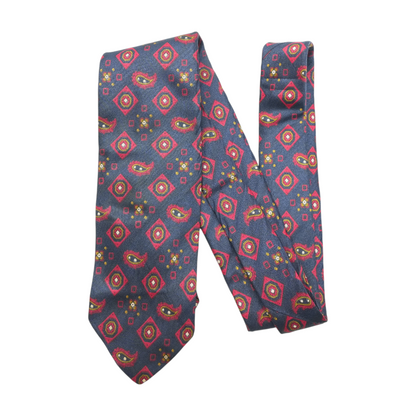 Vintage Navy Print Neck Tie