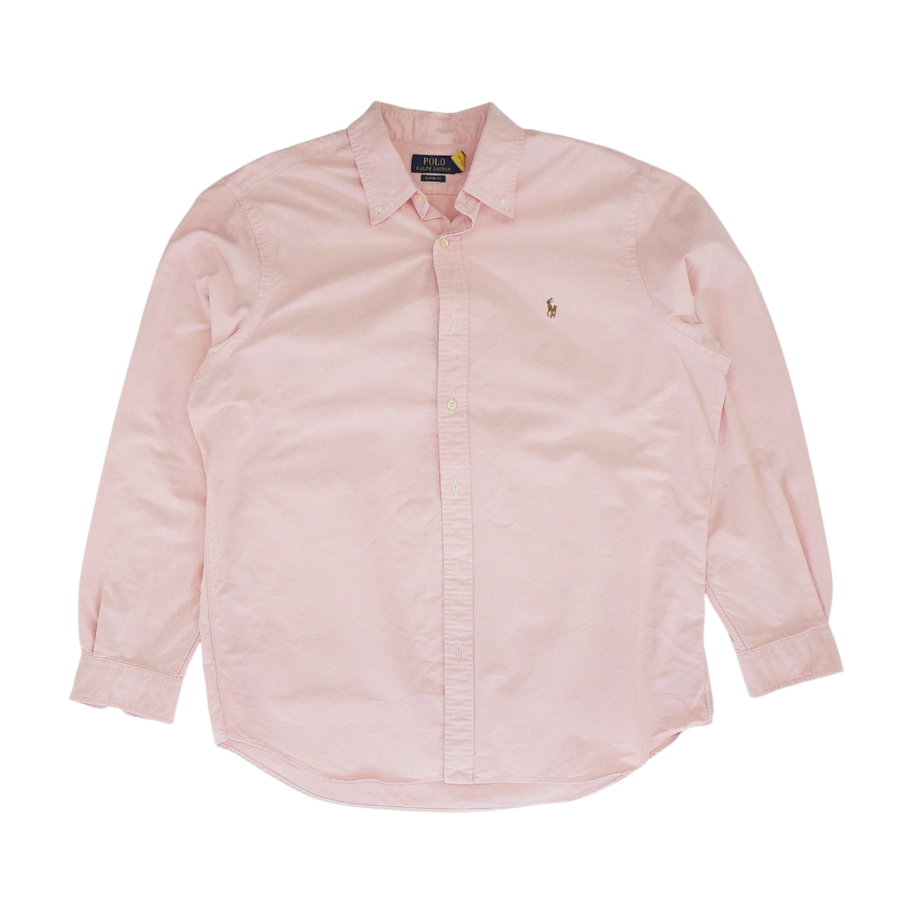 Pink Solid Long Sleeve Button Down