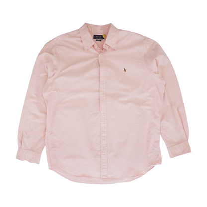 Pink Solid Long Sleeve Button Down