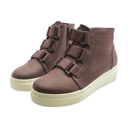 Elvira Maroon High Top Athletic Shoes