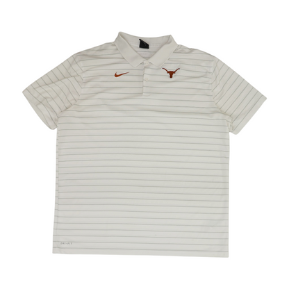 White Texas Longhorns Solid Short Sleeve Polo