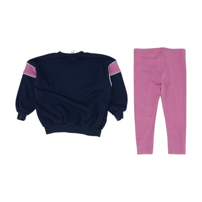 Navy Color Block Long Sleeve Set