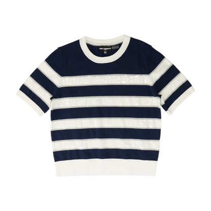 Navy Striped Pullover Sweater