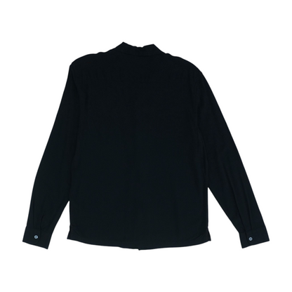 Black Solid Long Sleeve Button Down