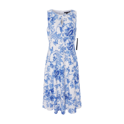 White Floral Midi Dress