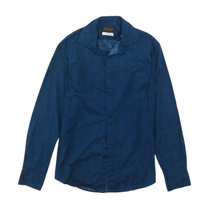 Blue Paisley Long Sleeve Button Down