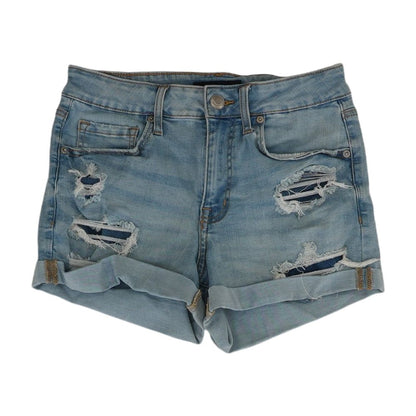 Blue Solid Shorts