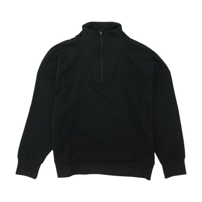 Black Solid 1/4 Zip Pullover