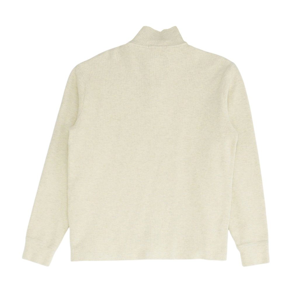 Beige Solid 1/4 Zip Pullover