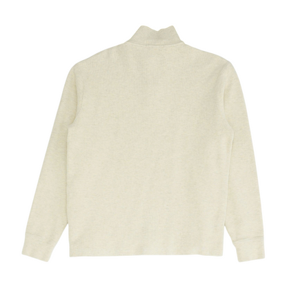 Beige Solid 1/4 Zip Pullover