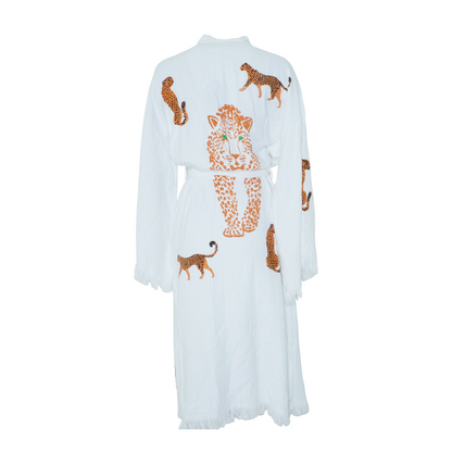 White Graphic Robe