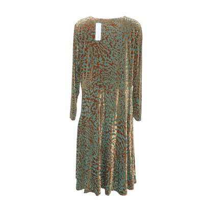 Teal Plus Animal Print Midi Dress