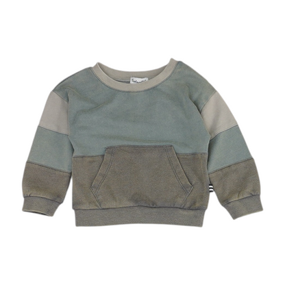 Blue Color Block Sweatshirt Pullover
