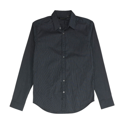 Navy Check Long Sleeve Button Down