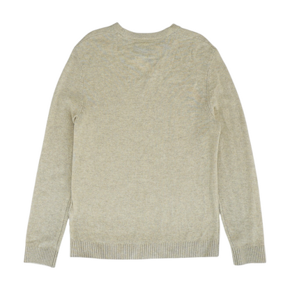 Beige Solid Pullover Sweater