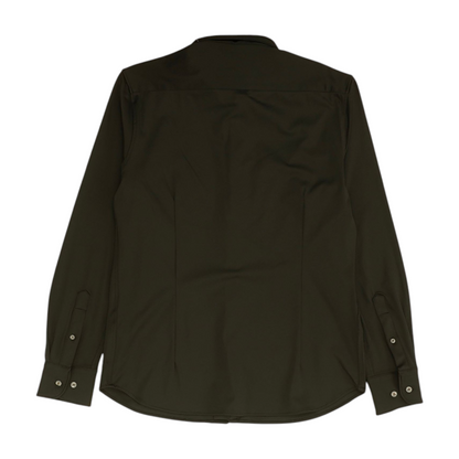 Black Solid Long Sleeve Button Down