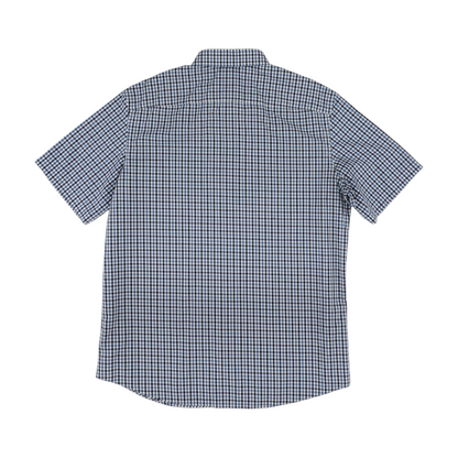 Blue Check Short Sleeve Button Down