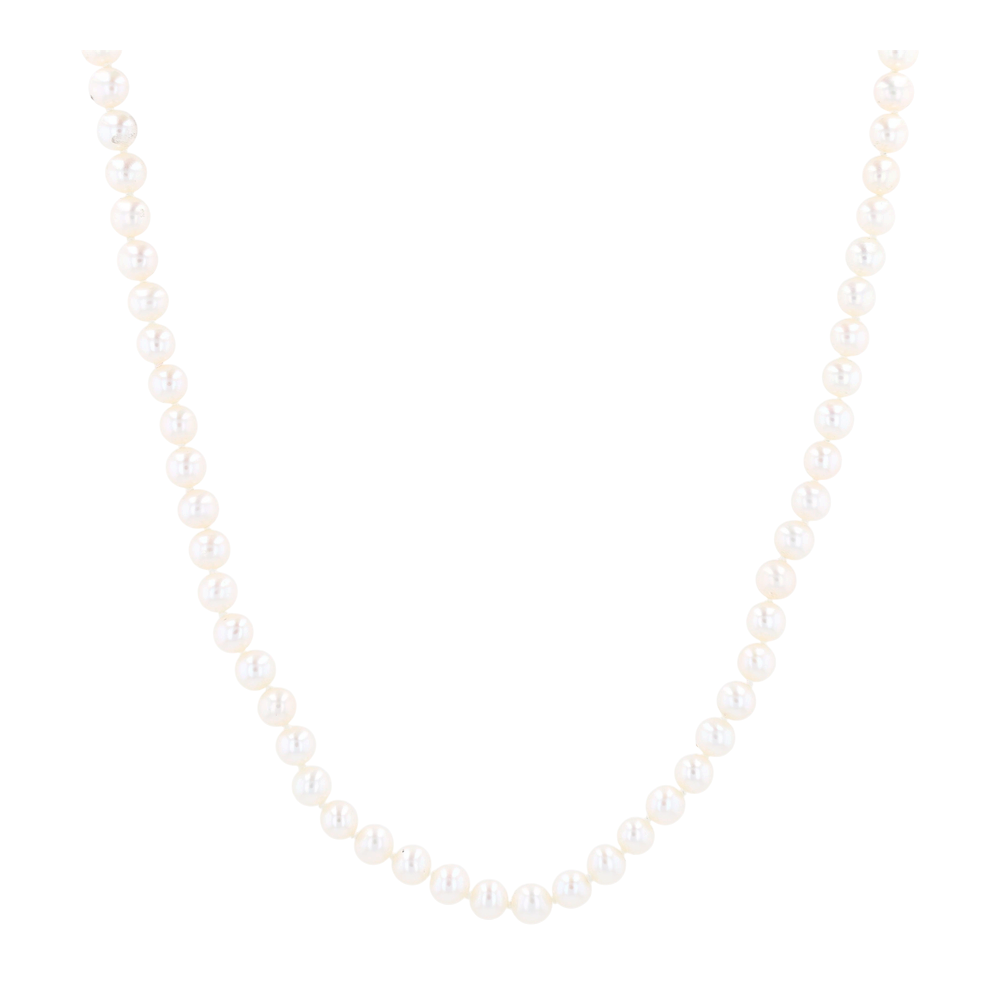 14K Yellow Gold Cultured Pearl Beaded Necklace
