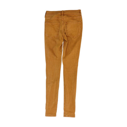 Rust Solid Mid Rise Skinny Leg Jeans
