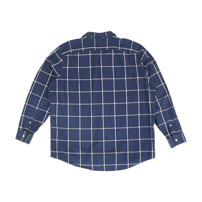 Navy Check Long Sleeve Button Down