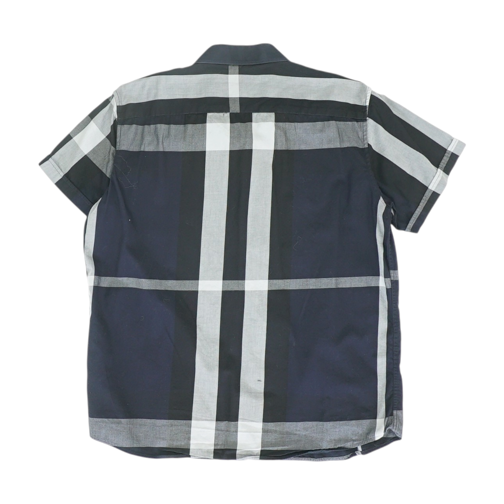 Black Plaid Short Sleeve Button Down