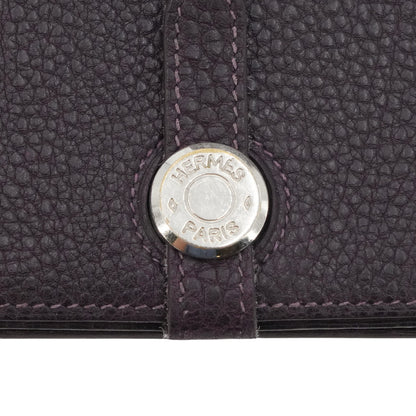 Purple Dogon Coin Pouch Card Holder in Togo Leather