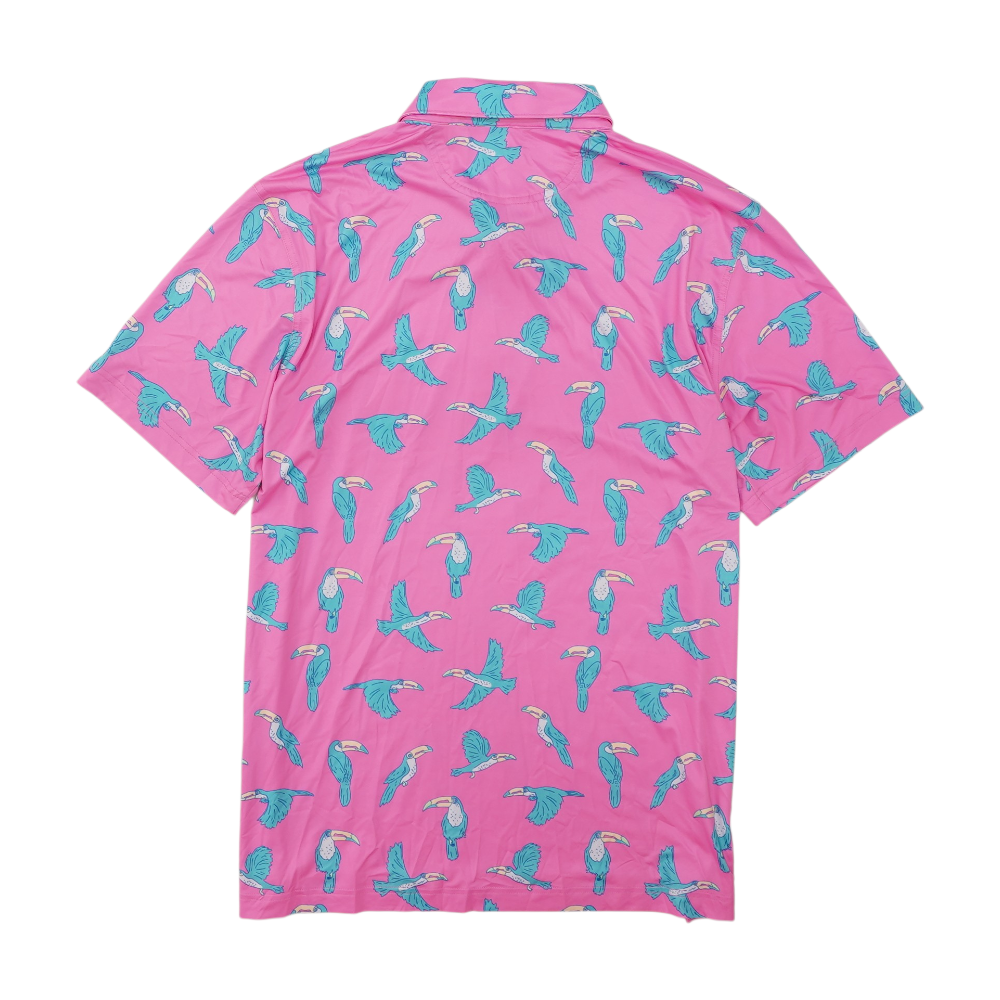 Pink Print Short Sleeve Polo