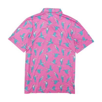 Pink Print Short Sleeve Polo