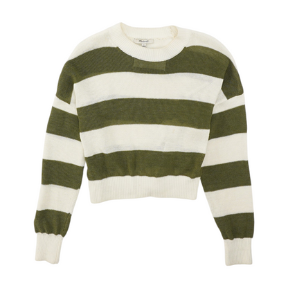 Green Striped Pullover Sweater