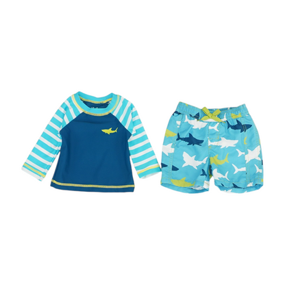 Blue Animal Print Swim Set