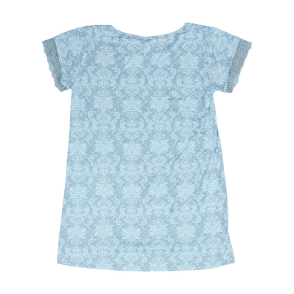 Gray Floral Blouse