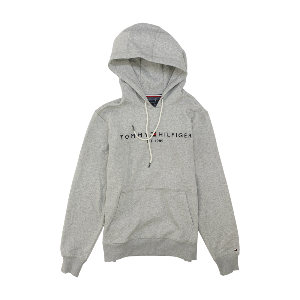 Gray Solid Hoodie Pullover