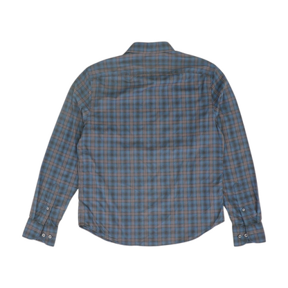 Navy Plaid Long Sleeve Button Down