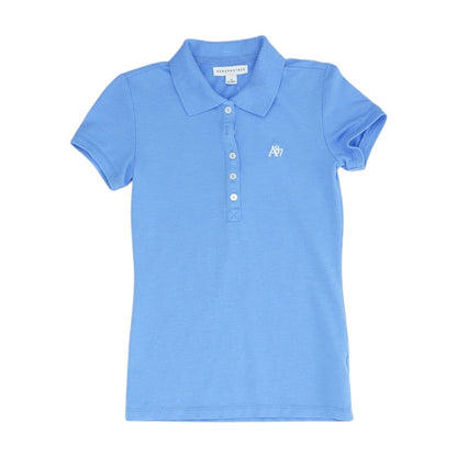 Blue Polo Knit Top