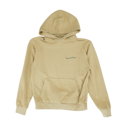 Beige Solid Hoodie Pullover