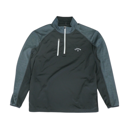 Black Color Block 1/4 Zip Pullover