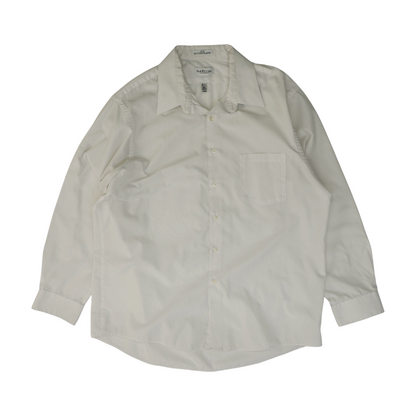White Solid Long Sleeve Button Down