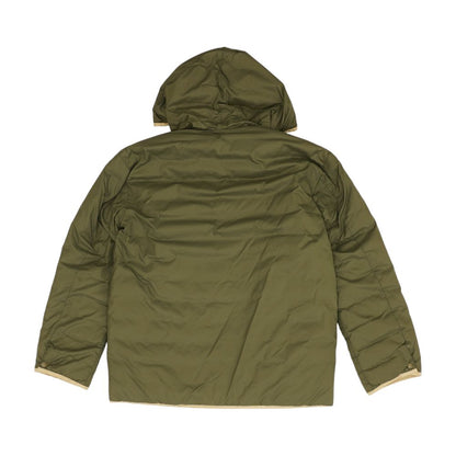Green Solid Reversible Puffer Jacket