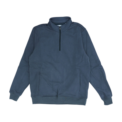 Gray Solid 1/4 Zip Pullover